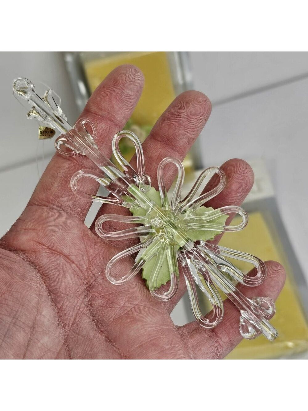 Vintage Glass Christmas Ornaments Silvestri Flower Icicles 3pcs - Picture 3 of 14